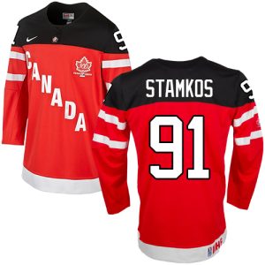 Olympic Hockey Team Canada #91 Steven Stamkos Authentic Rot 100th Anniversary